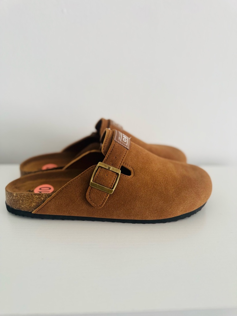 Aeropostale Tan Suede Slip-On Clog with Buckle